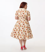 Unique Vintage Plus Size Rooster Print Cotton Shirt Dress - Unique Vintage - Womens, DRESSES, SWING