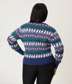 Unique Vintage Plus Size Snowflake & Cats Cardigan - Unique Vintage - Womens, TOPS, SWEATERS