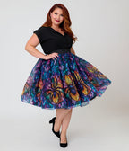Unique Vintage Plus Size Stained Glass Spider Flare Ballerina Skirt - Unique Vintage - Womens, BOTTOMS, SKIRTS