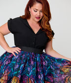 Unique Vintage Plus Size Stained Glass Spider Flare Ballerina Skirt - Unique Vintage - Womens, BOTTOMS, SKIRTS