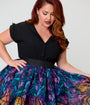 Unique Vintage Plus Size Stained Glass Spider Flare Ballerina Skirt