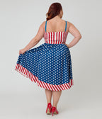 Unique Vintage Plus Size Stars & Stripes Rye Swing Skirt - Unique Vintage - Womens, BOTTOMS, SKIRTS