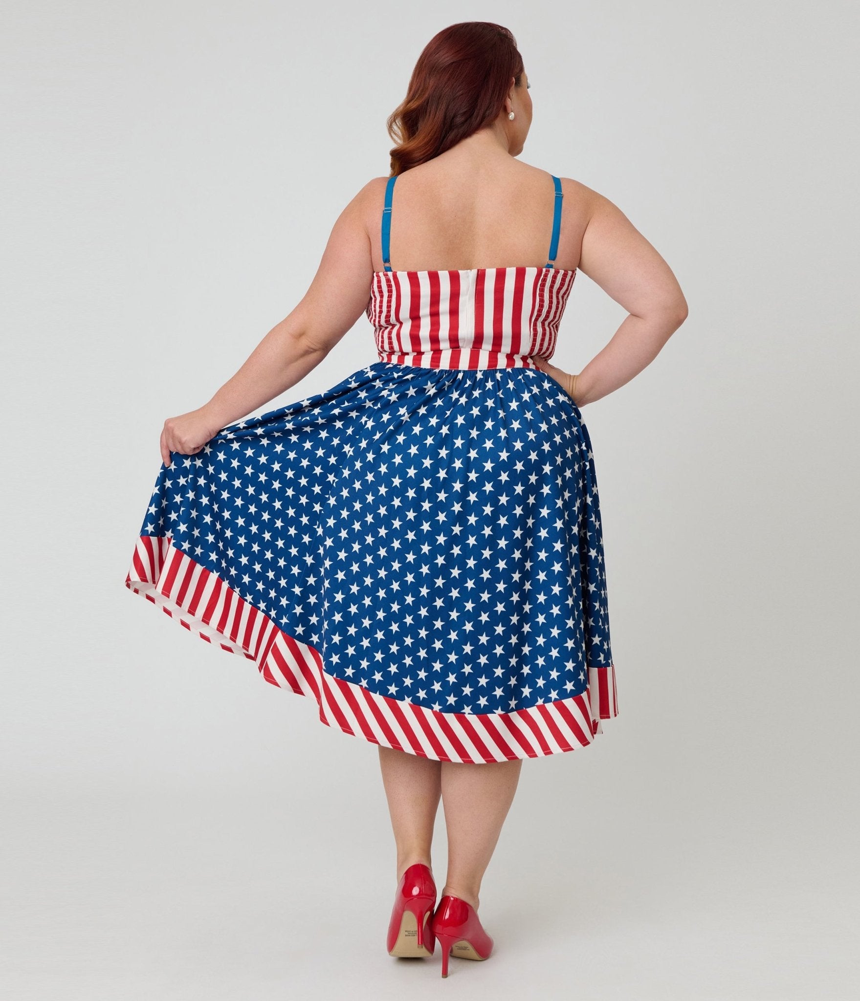Unique Vintage Plus Size Stars & Stripes Rye Swing Skirt - Unique Vintage - Womens, BOTTOMS, SKIRTS