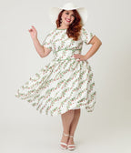 Unique Vintage Plus Size Strawberry Vine Print Swing Dress - Unique Vintage - Womens, DRESSES, SWING