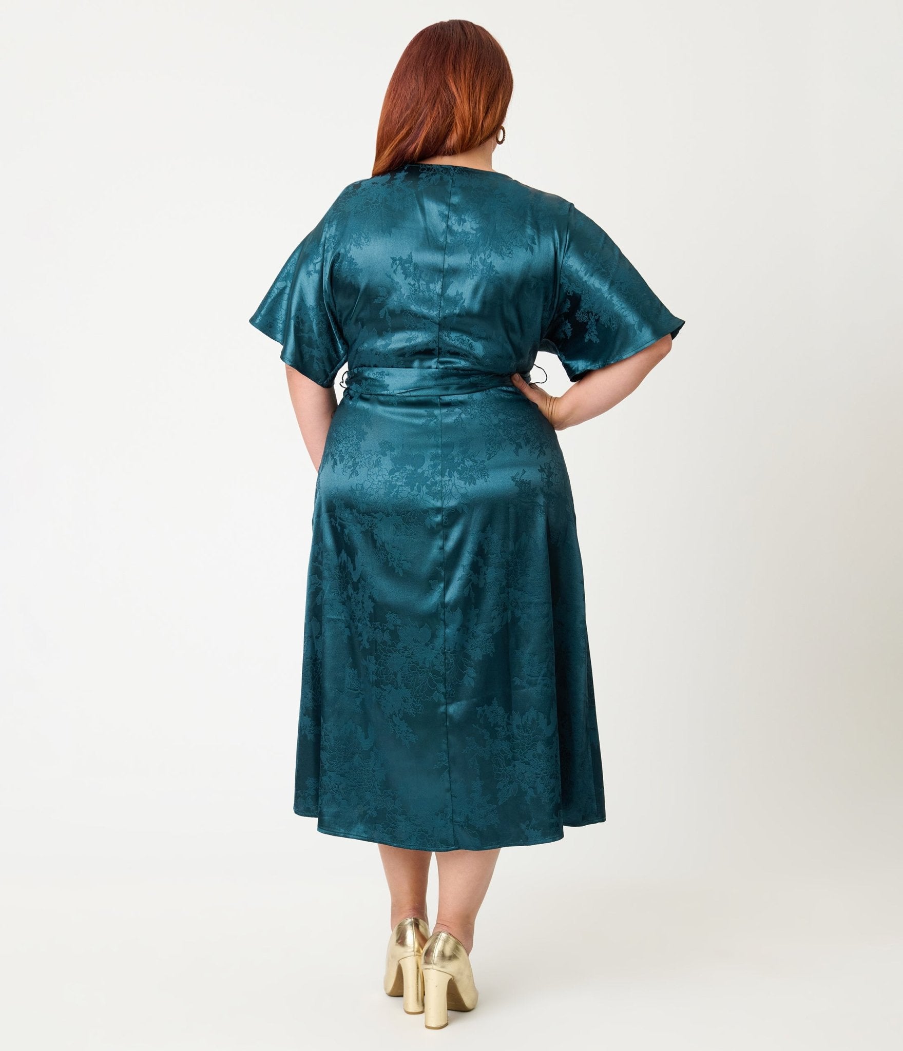 slim fit dress slacks Long Sleeve Satin Wrap Dress Plus Size – Stage 9 Secrets