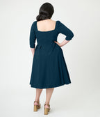 Unique Vintage Plus Size Teal Lamar Swing Dress - Unique Vintage - Womens, DRESSES, SWING