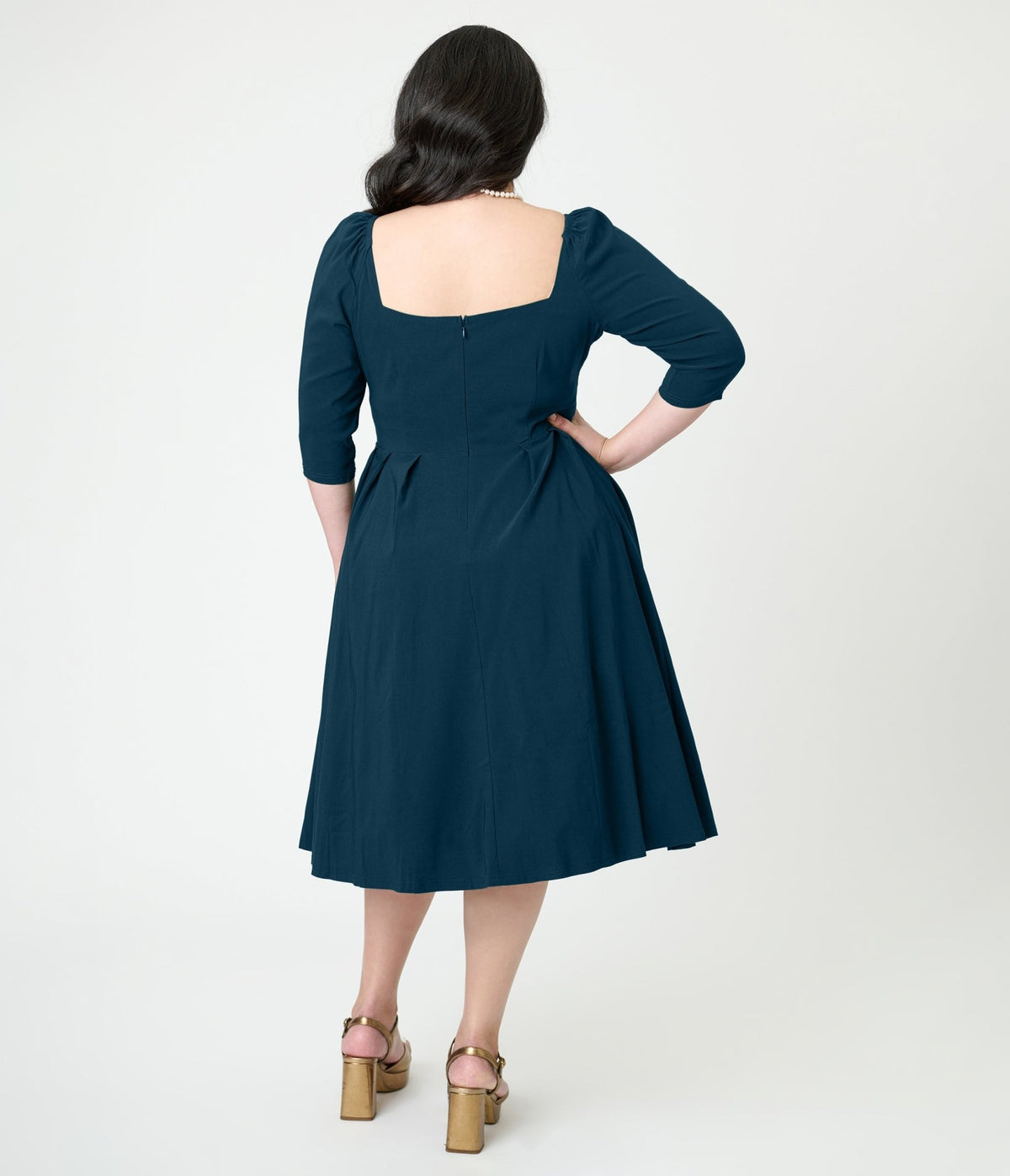 Unique Vintage Plus Size Teal Lamar Swing Dress - Unique Vintage - Womens, DRESSES, SWING