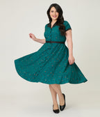 Unique Vintage Plus Size Teal Raccoon Print Alexis Swing Dress - Unique Vintage - Womens, DRESSES, SWING