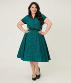 Unique Vintage Plus Size Teal Raccoon Print Alexis Swing Dress - Unique Vintage - Womens, DRESSES, SWING