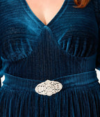 Unique Vintage Plus Size Teal Velvet Batwing Sleeve Maxi Dress - Unique Vintage - Womens, DRESSES, MAXI
