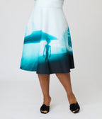 Unique Vintage Plus Size UFO Print Vivian Swing Skirt - Unique Vintage - Womens, BOTTOMS, SKIRTS