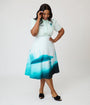 Unique Vintage Plus Size UFO Print Vivian Swing Skirt
