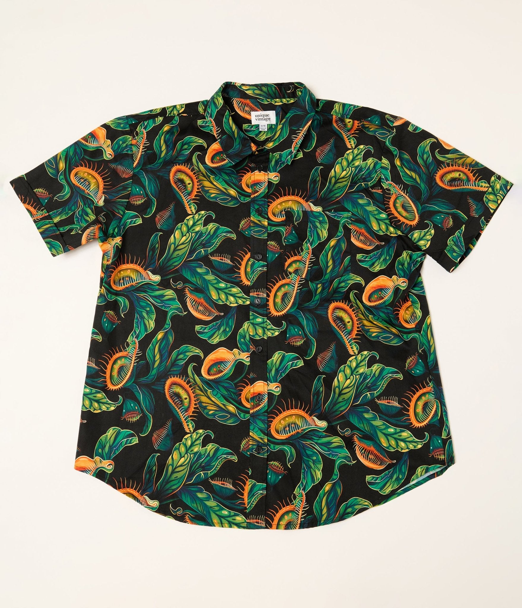 Unique Vintage Plus Size Venus Fly Trap Venus Fly Trap Mens Shirt - Unique Vintage - Mens, TOPS, WOVEN TOPS