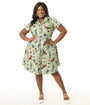 Unique Vintage Plus Size Western Pin-Ups Cotton Fit & Flare Dress