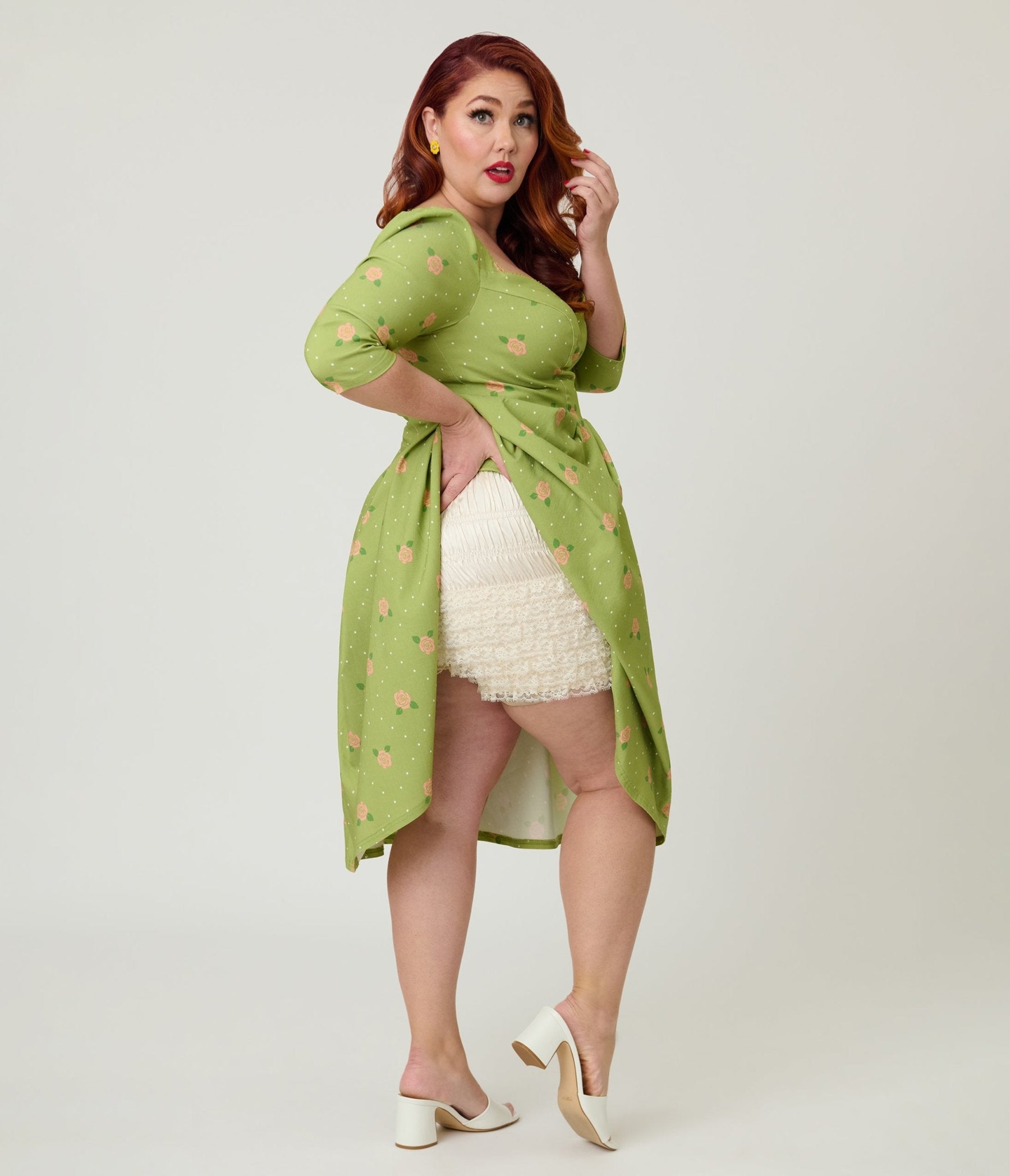 Unique Vintage Plus Size White High Waist Ruffle Bloomers - Unique Vintage - Womens, ACCESSORIES, LINGERIE