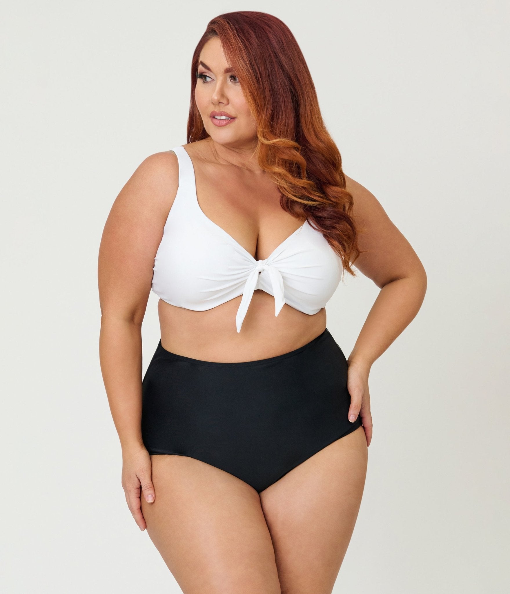 Unique Vintage Plus Size White Swim Top - Unique Vintage - Womens, SWIM, TOP