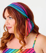 Unique Vintage Pride Rainbow Stripe Hair Scarf