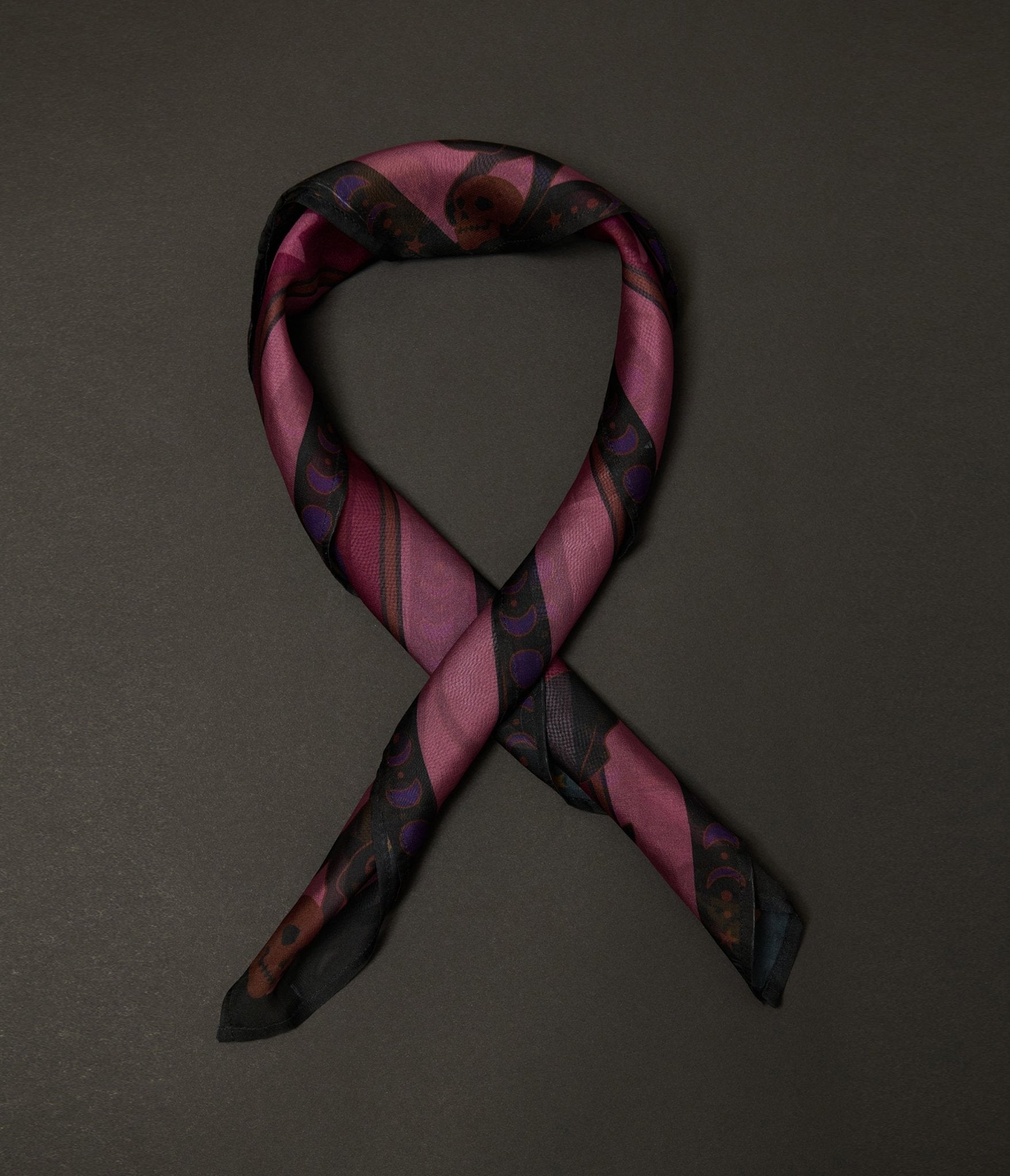 Unique Vintage Purple & Black Mystical Icons Hair Scarf - Unique Vintage - Womens, ACCESSORIES, HAIR