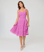 Unique Vintage Purple Floral Eyelet Bobbie Swing Dress