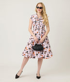 Unique Vintage Purple Pin - Up Witch Cotton Shirt Dress - Unique Vintage - Womens, DRESSES, SWING