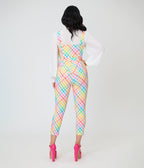 Unique Vintage Rainbow Gingham Eartha Jumpsuit - Unique Vintage - Womens, BOTTOMS, ROMPERS AND JUMPSUITS