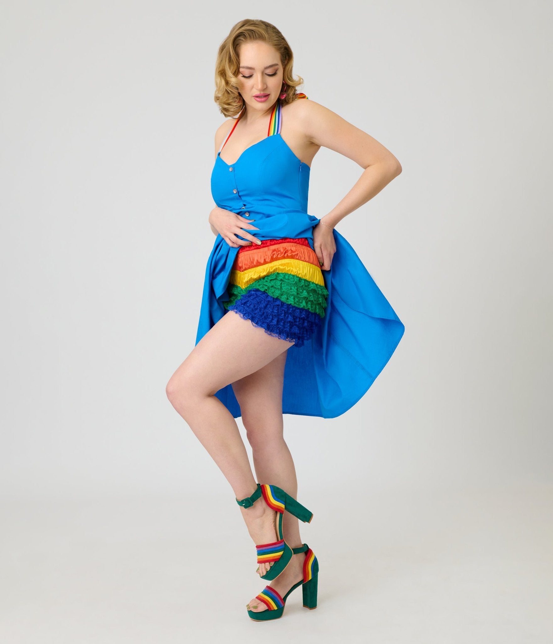 Unique Vintage Rainbow Multi Layered High Waisted Bloomers - Unique Vintage - Womens, ACCESSORIES, LINGERIE