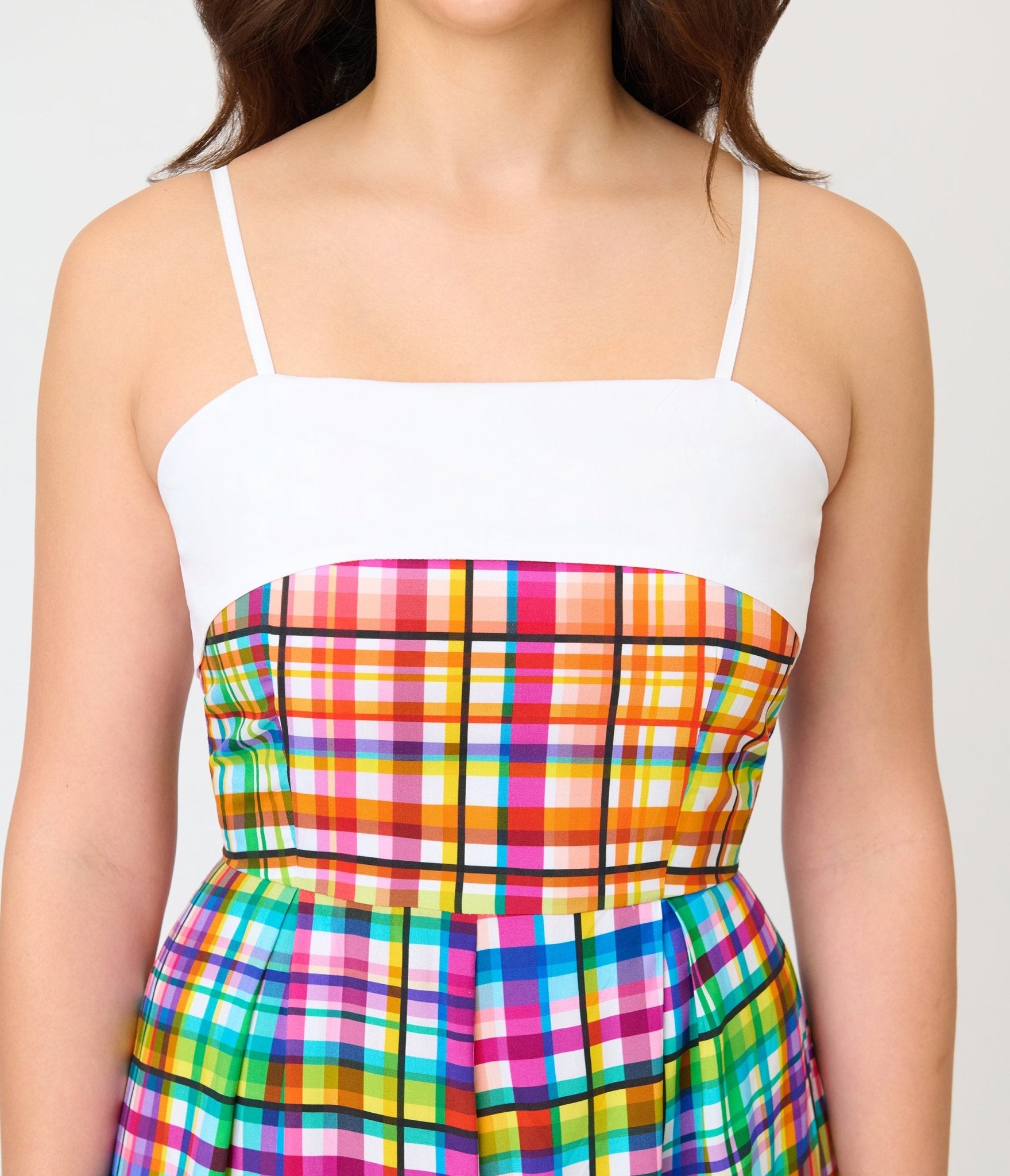 Unique Vintage Rainbow Plaid Nancy Romper - Unique Vintage - Womens, BOTTOMS, ROMPERS AND JUMPSUITS