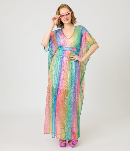 wonderland rainbow striped maxi dress Unique Vintage Sequin Mesh Burton Caftan Grey Bridesmaid Dresses Online Bubble sleeve FrontDoor Color:As Picture Purple