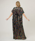 Unique Vintage Rainbow Sequin Stripe Burton Caftan Dress - Unique Vintage - Womens, DRESSES, CAFTAN