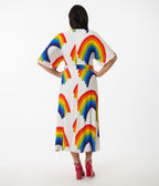 Unique Vintage Rainbow Wrap Midi Dress - Unique Vintage - Womens, DRESSES, MIDI
