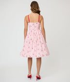 Unique Vintage Red Gingham & Cherries Sweetheart Swing Dress - Unique Vintage - Womens, DRESSES, SWING