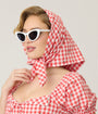 Unique Vintage Red Gingham & Cherry Hair Scarf