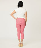 Unique Vintage Red Gingham Rachelle Capri Pants - Unique Vintage - Womens, BOTTOMS, PANTS