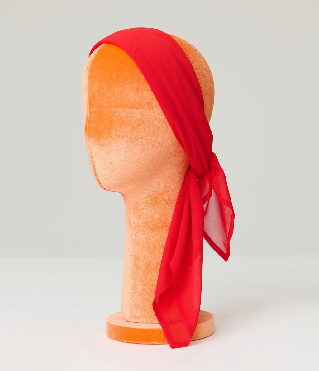 Unique Vintage Red Hair Scarf - Unique Vintage - Womens, ACCESSORIES, HAIR