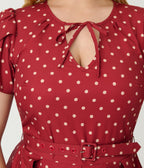 Unique Vintage Red & Ivory Polka Dot Dahlia Swing Dress - Unique Vintage - Womens, DRESSES, SWING