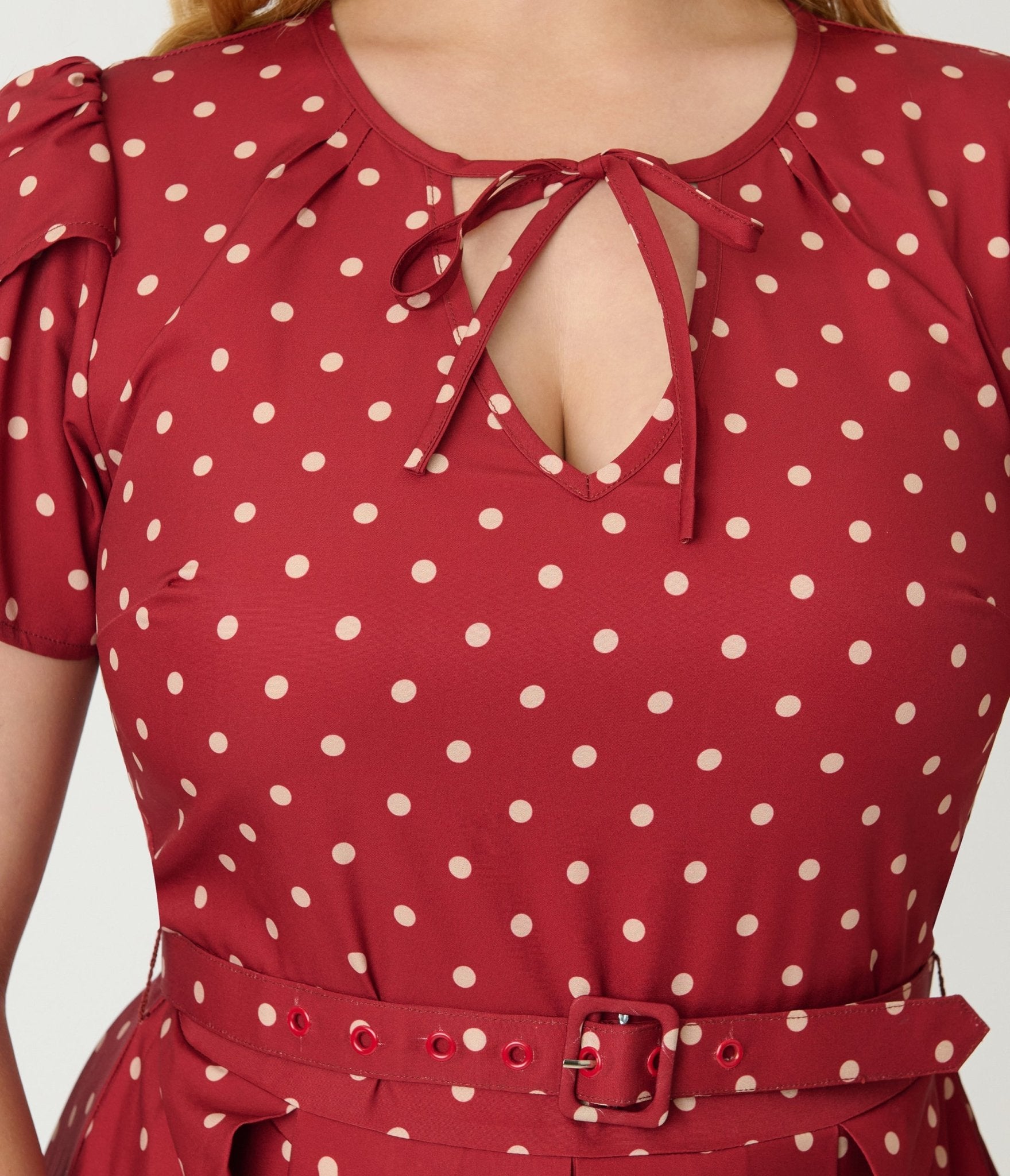 Unique Vintage Red & Ivory Polka Dot Dahlia Swing Dress - Unique Vintage - Womens, DRESSES, SWING