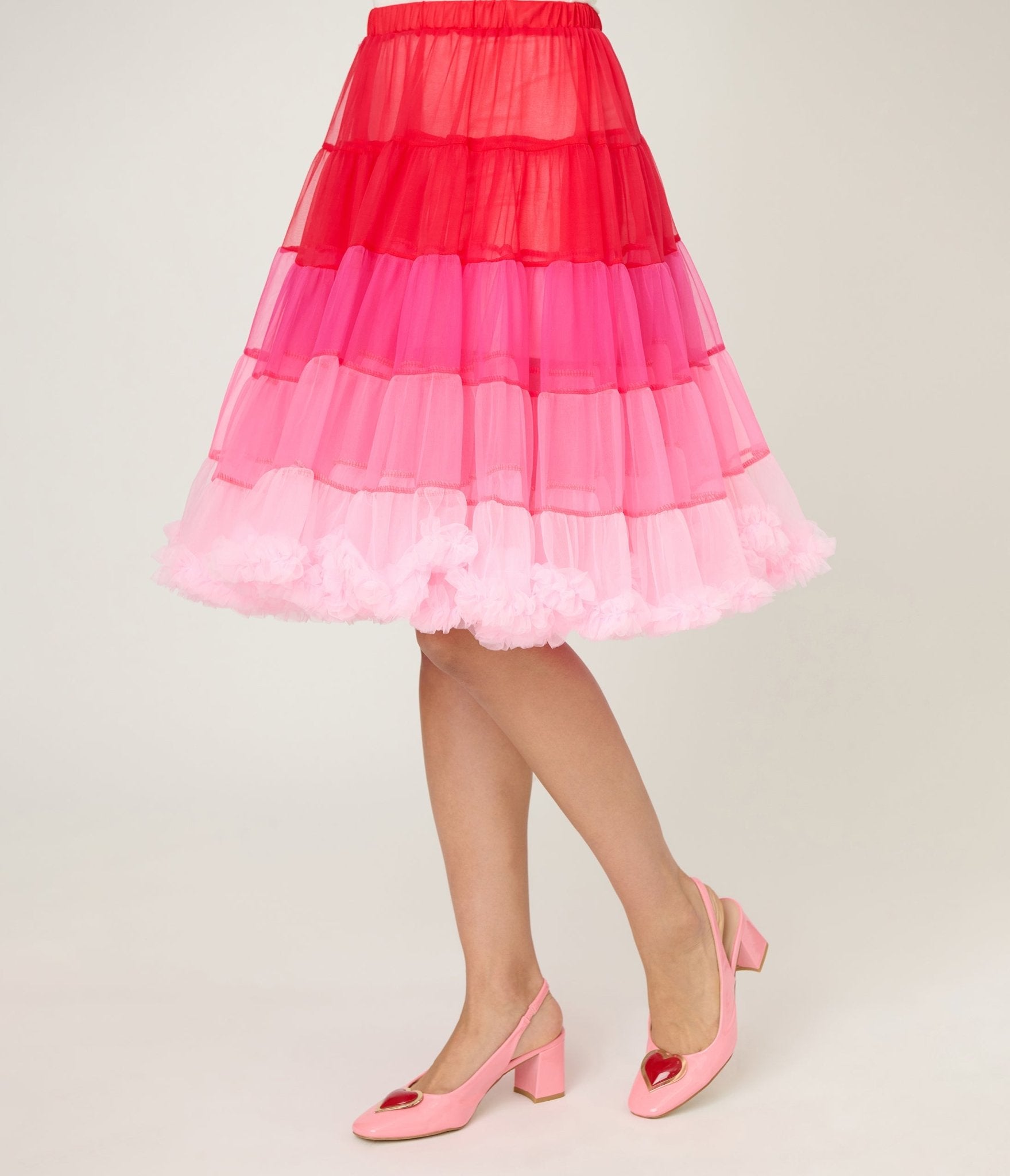 Unique Vintage Red Ombre Tiered Petticoat - Unique Vintage - Womens, ACCESSORIES, PETTICOATS