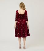 Unique Vintage Red & Pink Glitter Heart Velvet Lamar Swing Dress - Unique Vintage - Womens, DRESSES, SWING