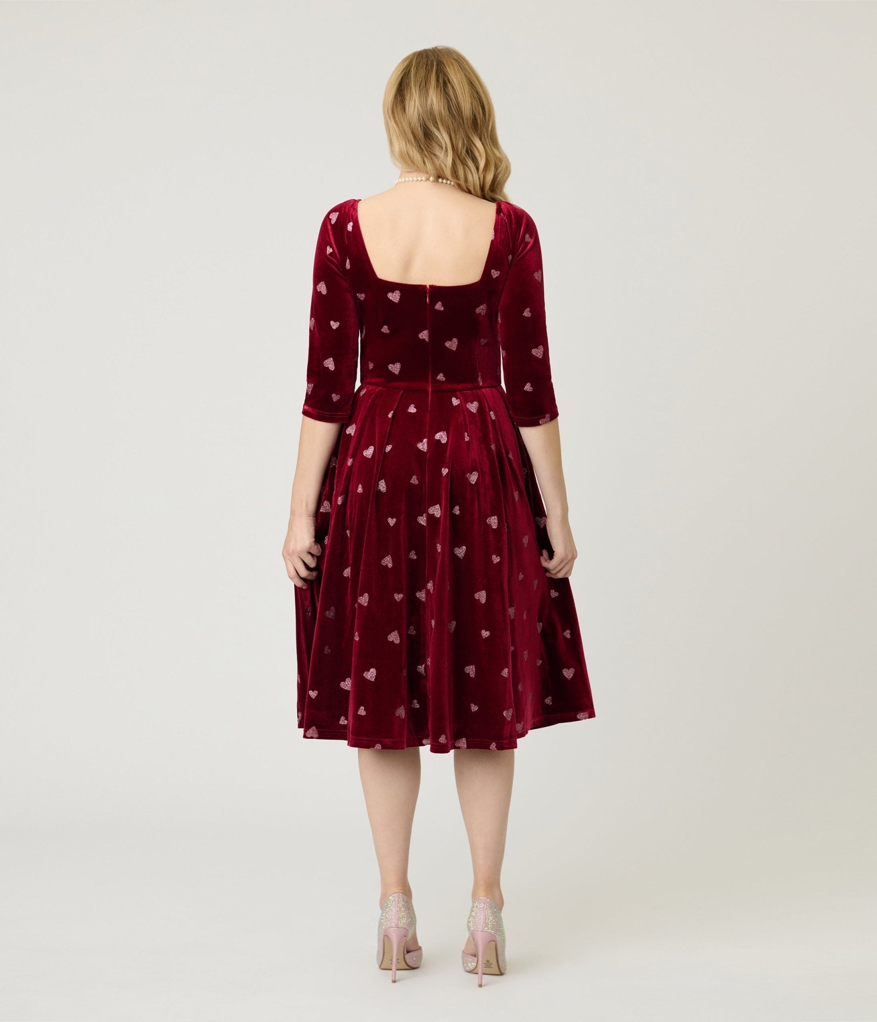 slim fit dress slacks Pauline Sequin Sacred Heart Wiggle Dress – WEASEL WEAR main image 0