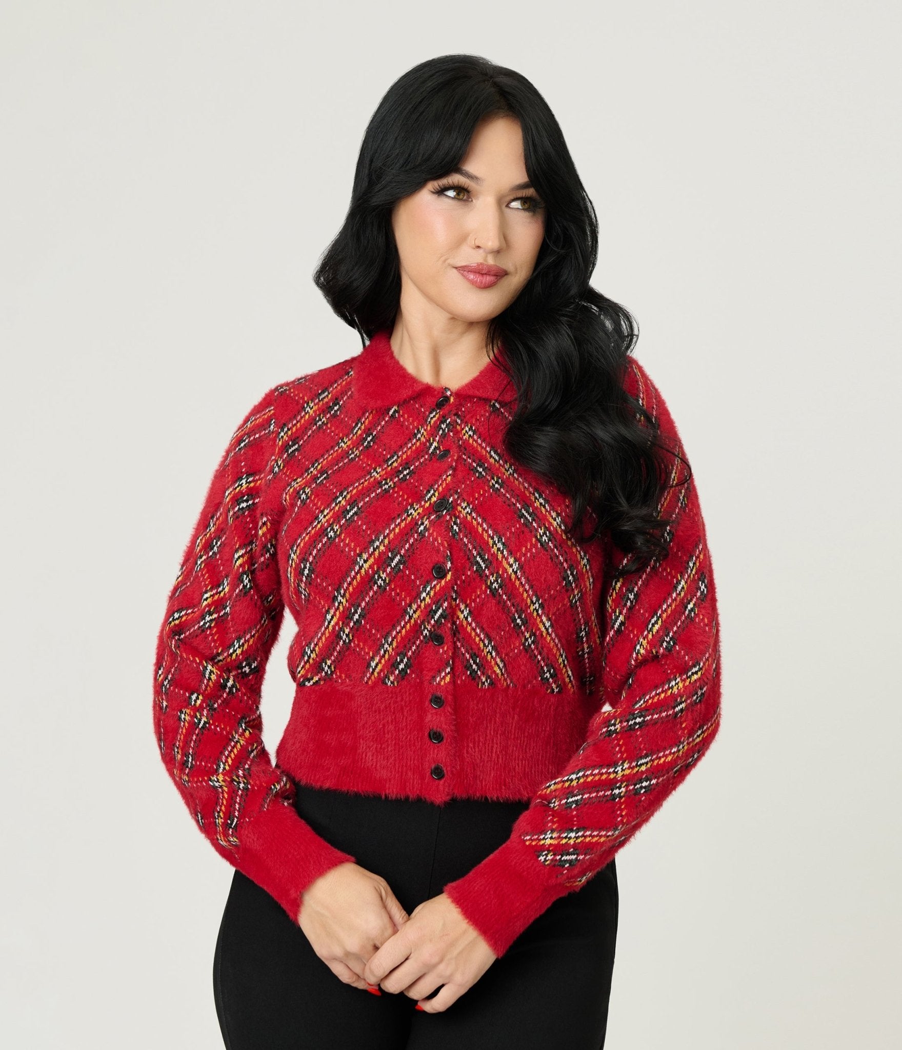 Plaid Long Sleeve Cardigan