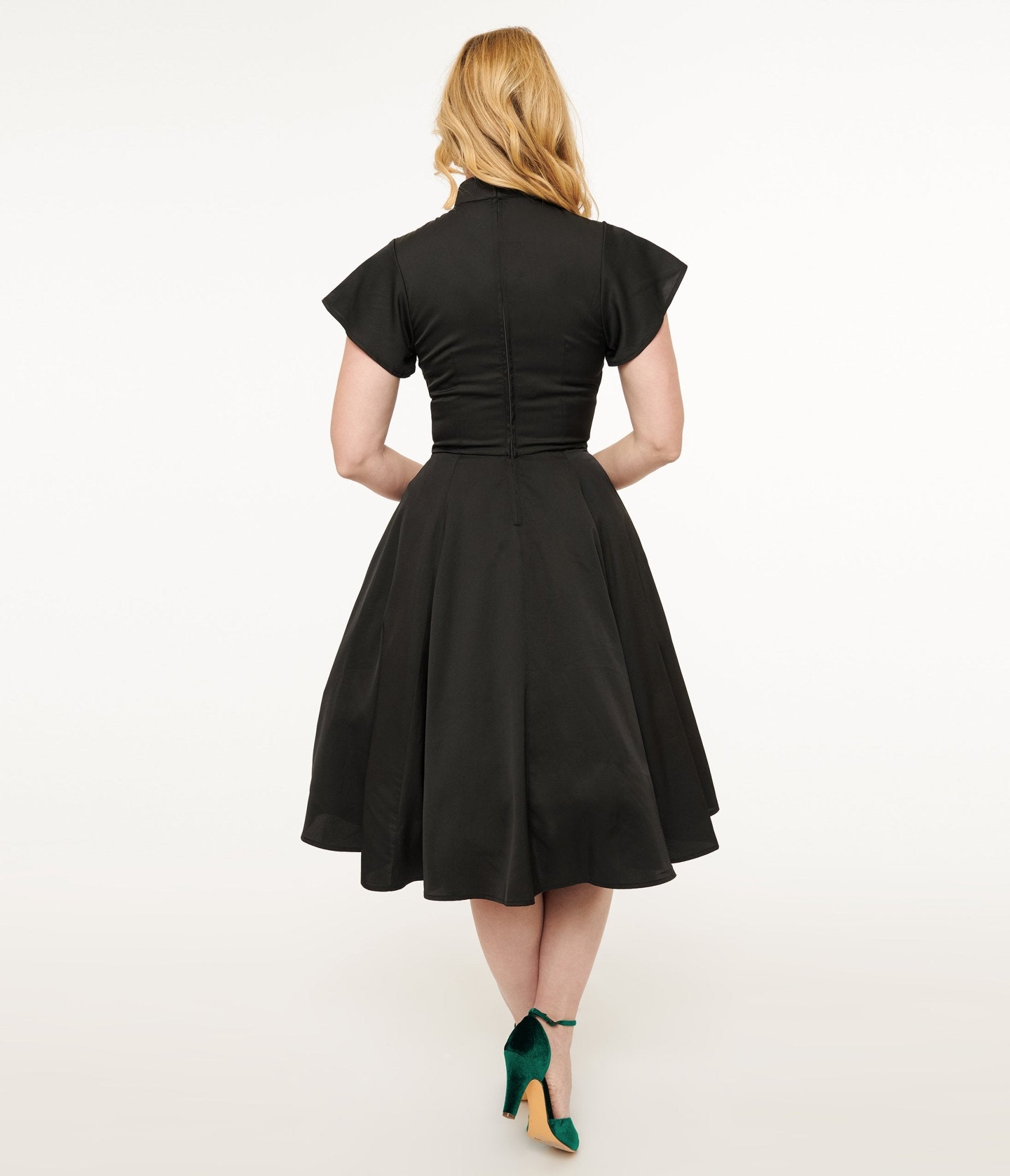 Unique Vintage Red Poinsettia Baltimore Swing Dress - Unique Vintage - Womens, DRESSES, SWING