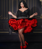 Unique Vintage Red Retro Style Ruffled Petticoat - Unique Vintage - Womens, ACCESSORIES, PETTICOATS