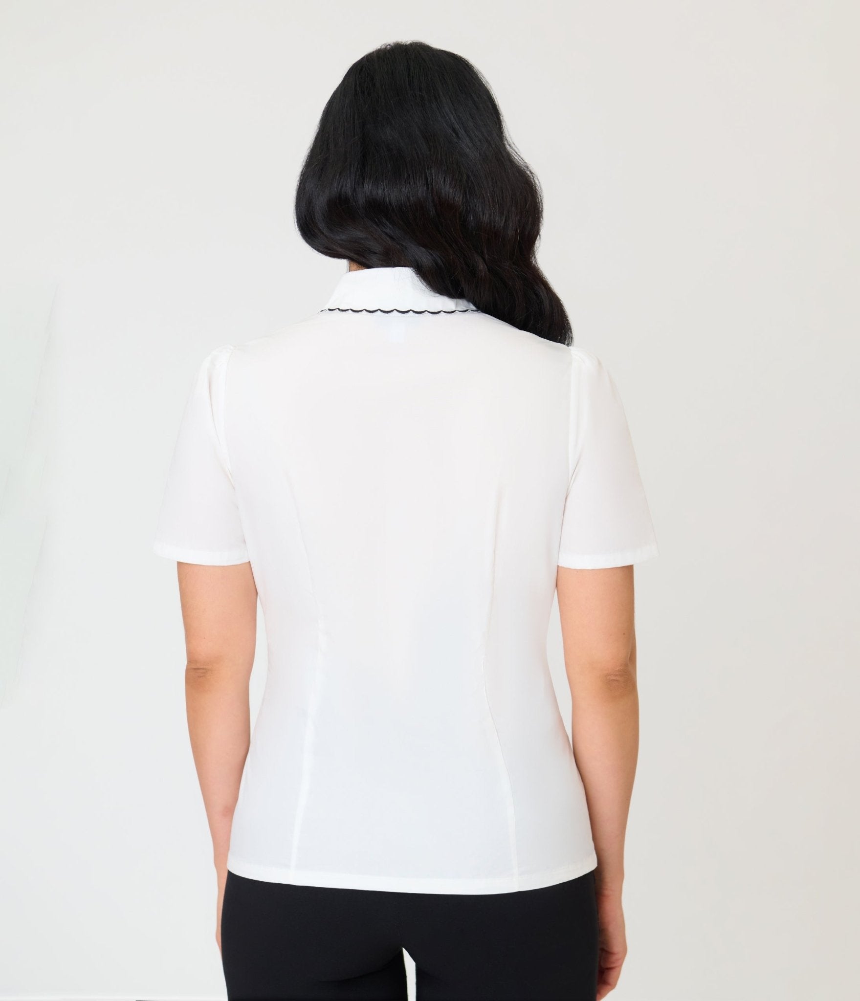 Unique Vintage Red White & Blue Butterfly Collar Cotton Blouse - Unique Vintage - Womens, TOPS, WOVEN TOPS