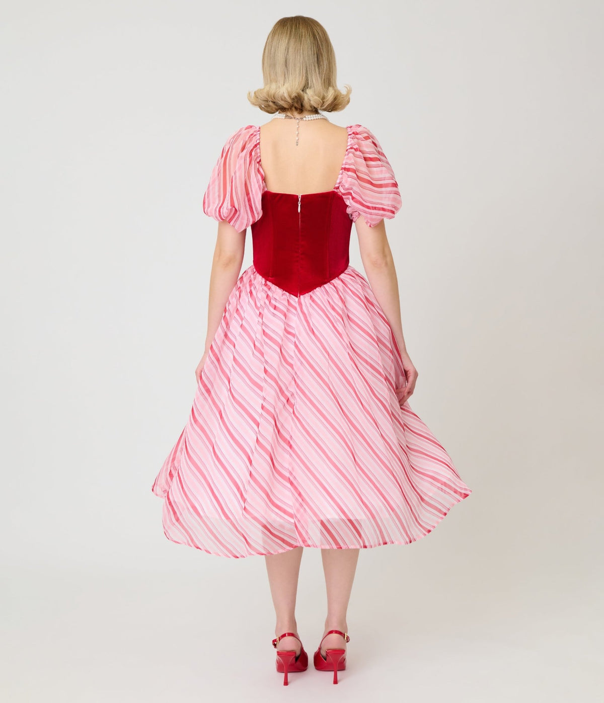 Unique Vintage Red & White Stripe Loving You Swing Dress - Unique Vintage - Swing Dresses