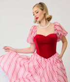 Unique Vintage Red & White Stripe Loving You Swing Dress - Unique Vintage - Swing Dresses