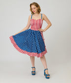 Unique Vintage Red & White Stripe Ossining Romper - Unique Vintage - Womens, BOTTOMS, ROMPERS AND JUMPSUITS