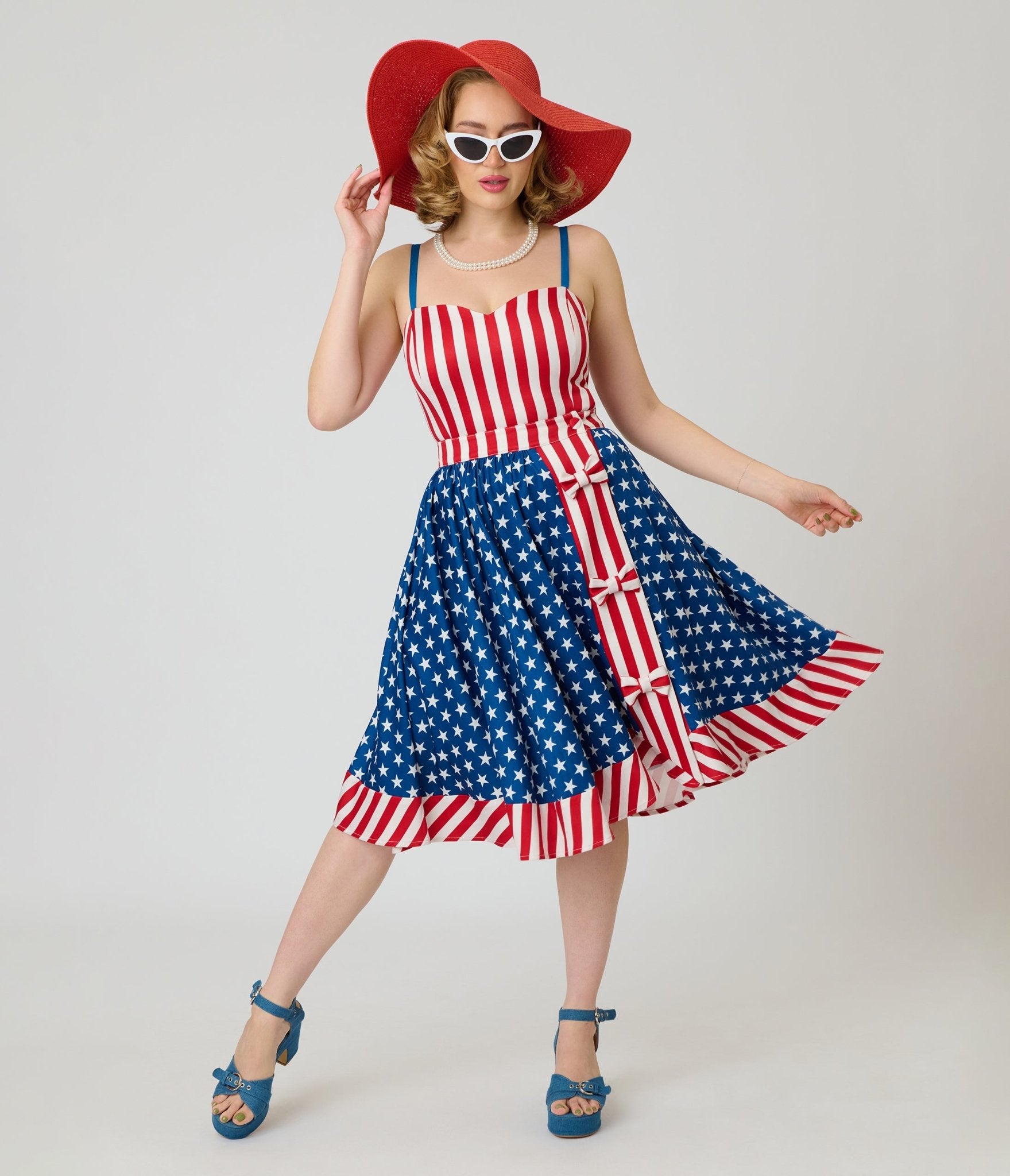 Unique Vintage Red & White Stripe Ossining Romper - Unique Vintage - Womens, BOTTOMS, ROMPERS AND JUMPSUITS