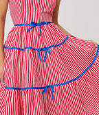 Unique Vintage Red & White Striped Tiered Swing Dress - Unique Vintage - Womens, DRESSES, SWING
