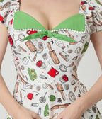 Unique Vintage Retro Kitchen Print Swing Dress - Unique Vintage - Womens, DRESSES, SWING