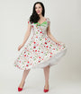 Unique Vintage Retro Kitchen Print Swing Dress